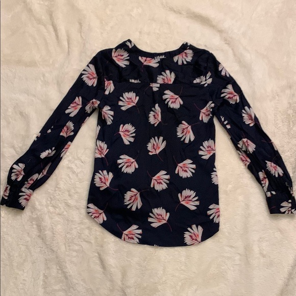 Floral Print Women's Top - Navy - Picture 4 of 4